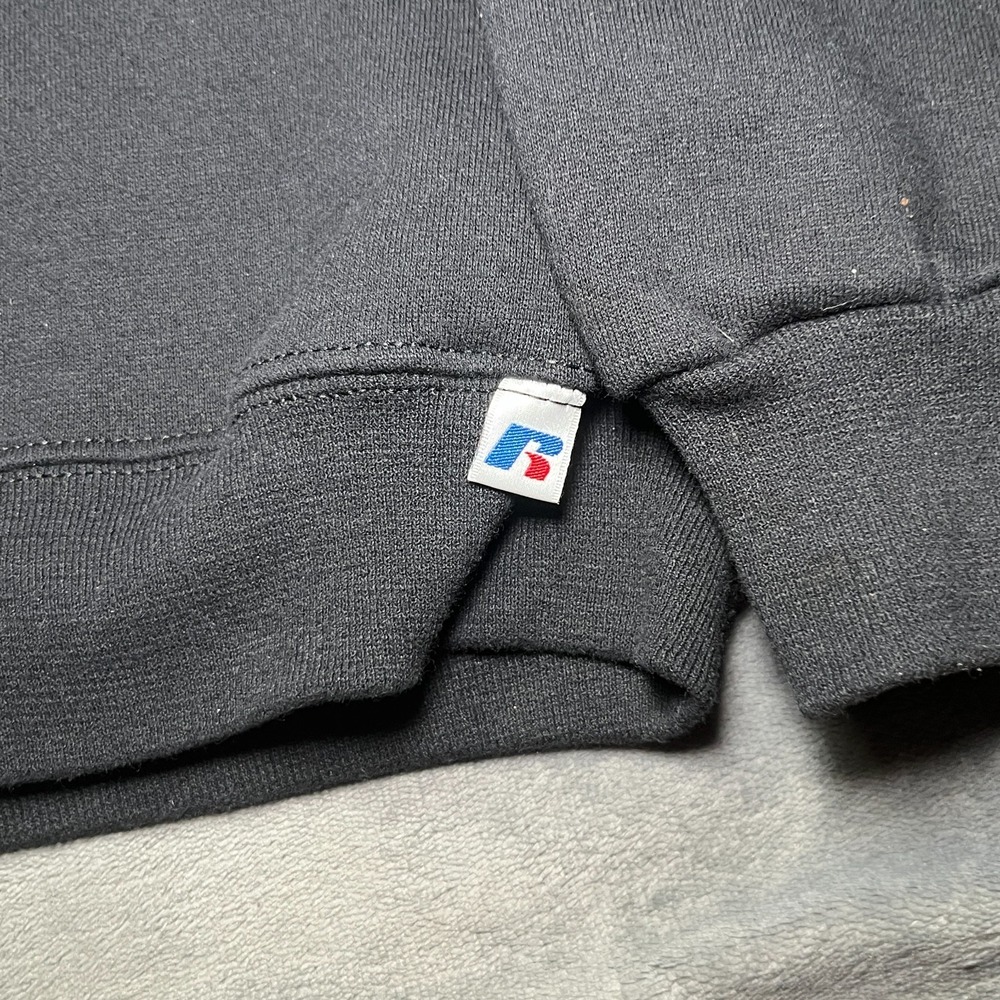 Vintage Russell Athletic Blank Crewneck Sweatshirt Adult XL Black Heavyweight - Picture 6 of 10